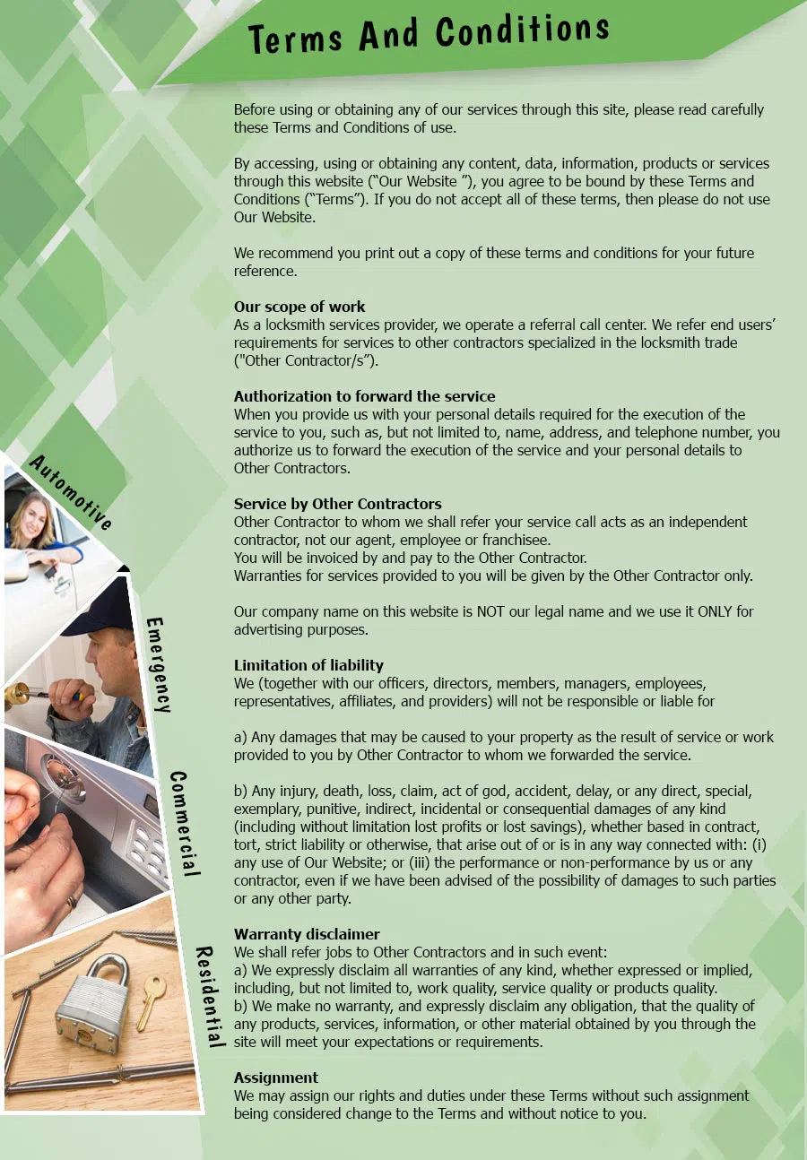 Beaverton Lock & Key Beaverton, OR 503-837-3026 - TermsAndConditions-2